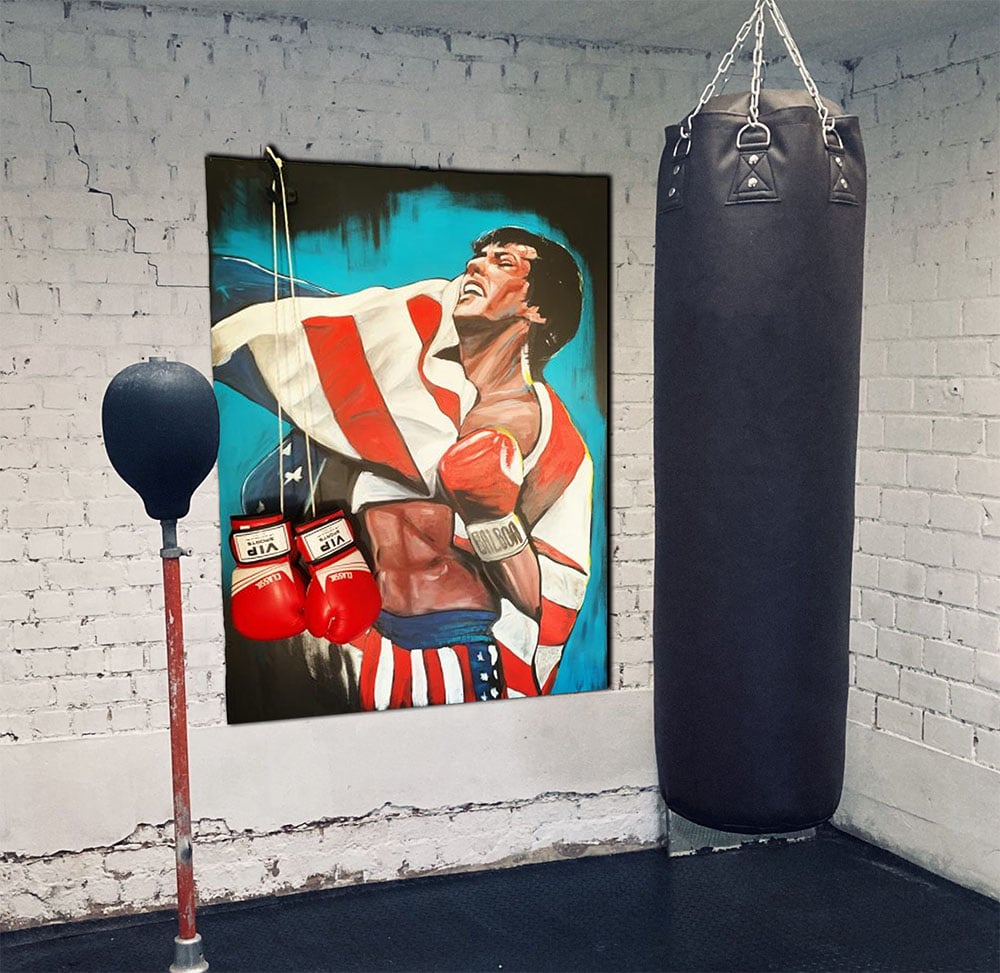 Wall Mural punching bag and boxing gloves